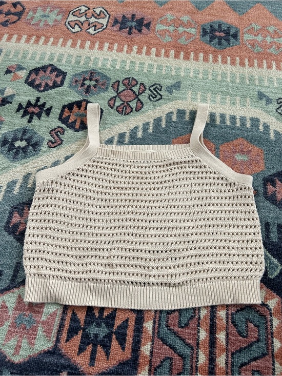 Universal Thread Tops - Universal Thread Cream Crochet Open-Knit Top
